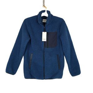 Goodfellow Fleece Jacket Blue Sherpa Full Zip